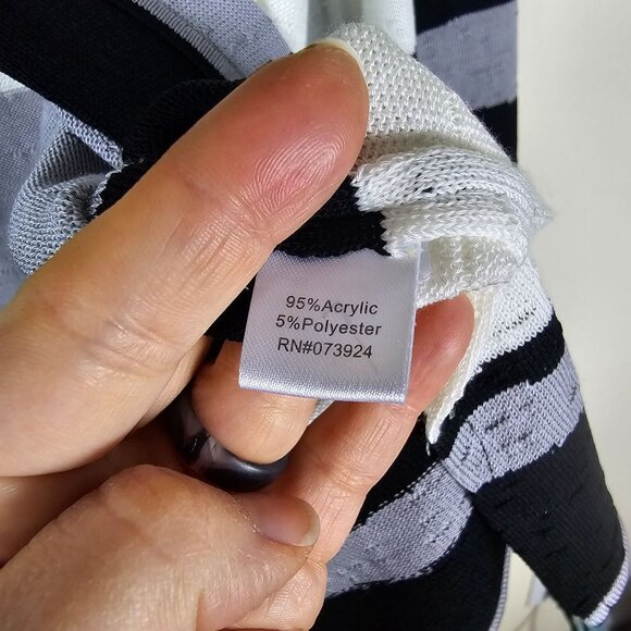 Ming Wang Open Front Hook Cardigan Sweater 1X Lilac Geometric Office Mature - Picture 3 of 11